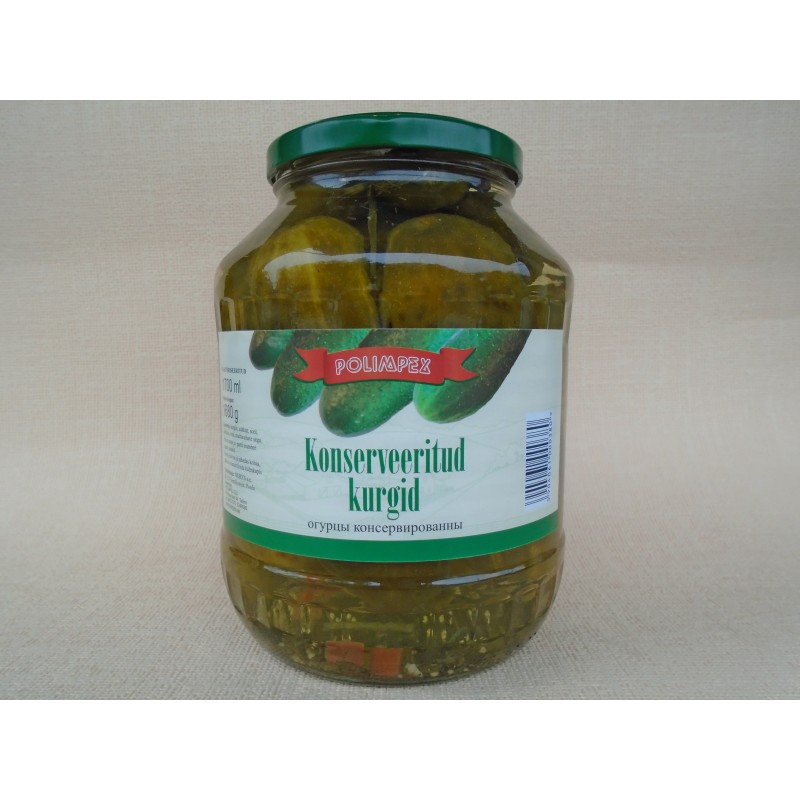 Marineeritud kurgid 1700 g.