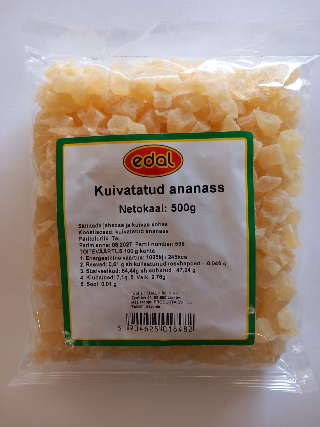 Kuivatatud ananass 500 g